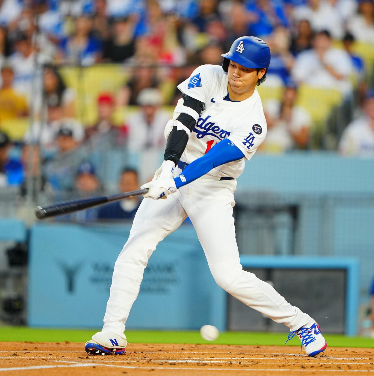 ドジャース対レッズ　1回裏ドジャース無死、空振り三振に倒れる大谷（撮影・垰建太）