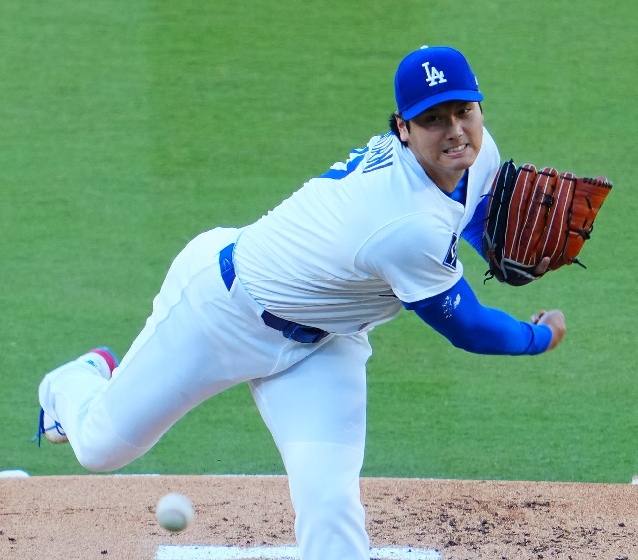 ドジャース対レッズ力投するドジャース先発の大谷（撮影・垰建太）