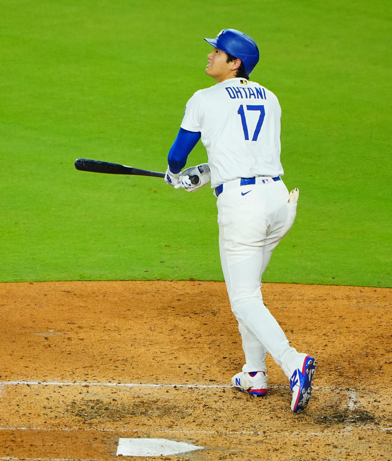 ドジャース対レッズ　8回裏ドジャース2死一塁、左飛に倒れる大谷（撮影・垰建太）