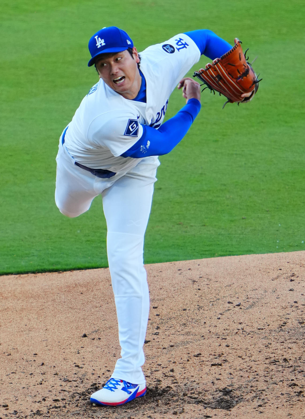 ドジャース対レッズ　力投するドジャース先発の大谷（撮影・垰建太）