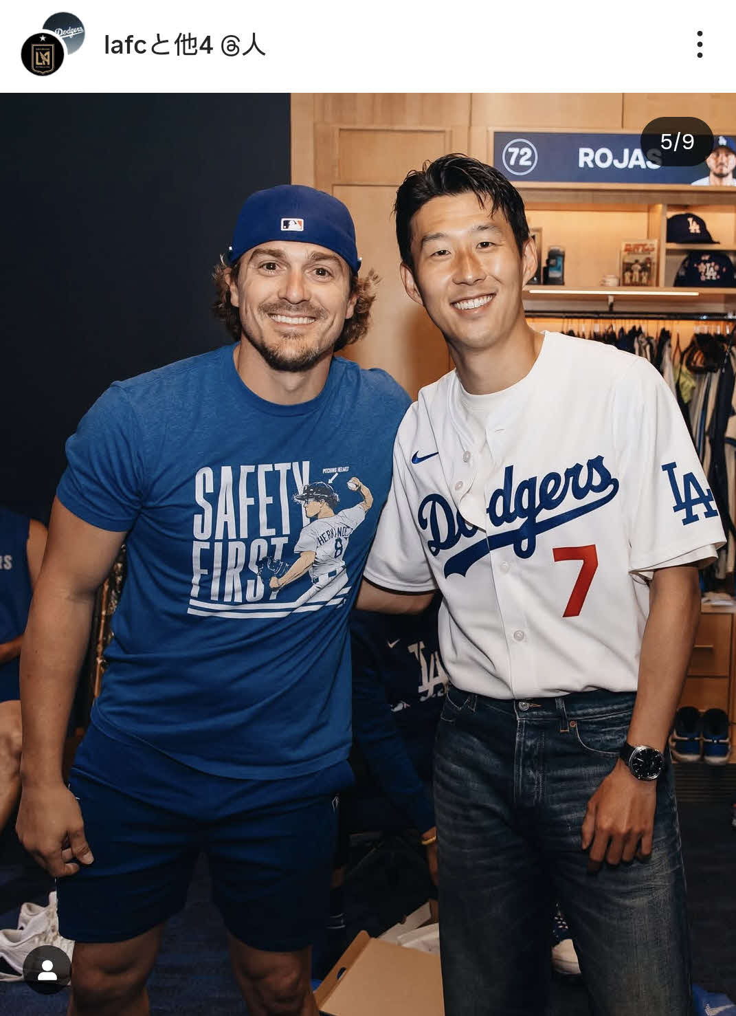 ドジャースのインスタグラムから