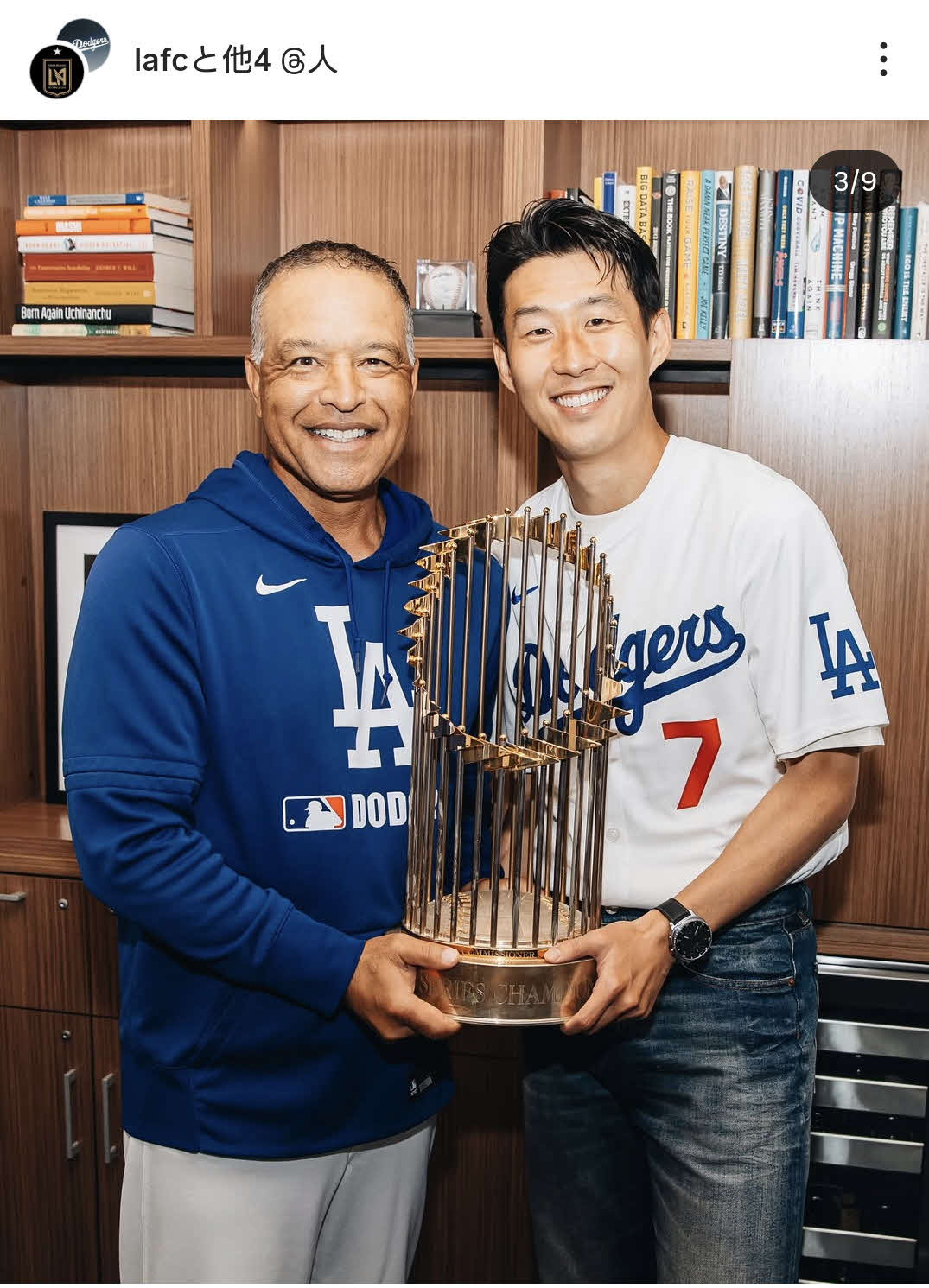 ドジャースのインスタグラムから