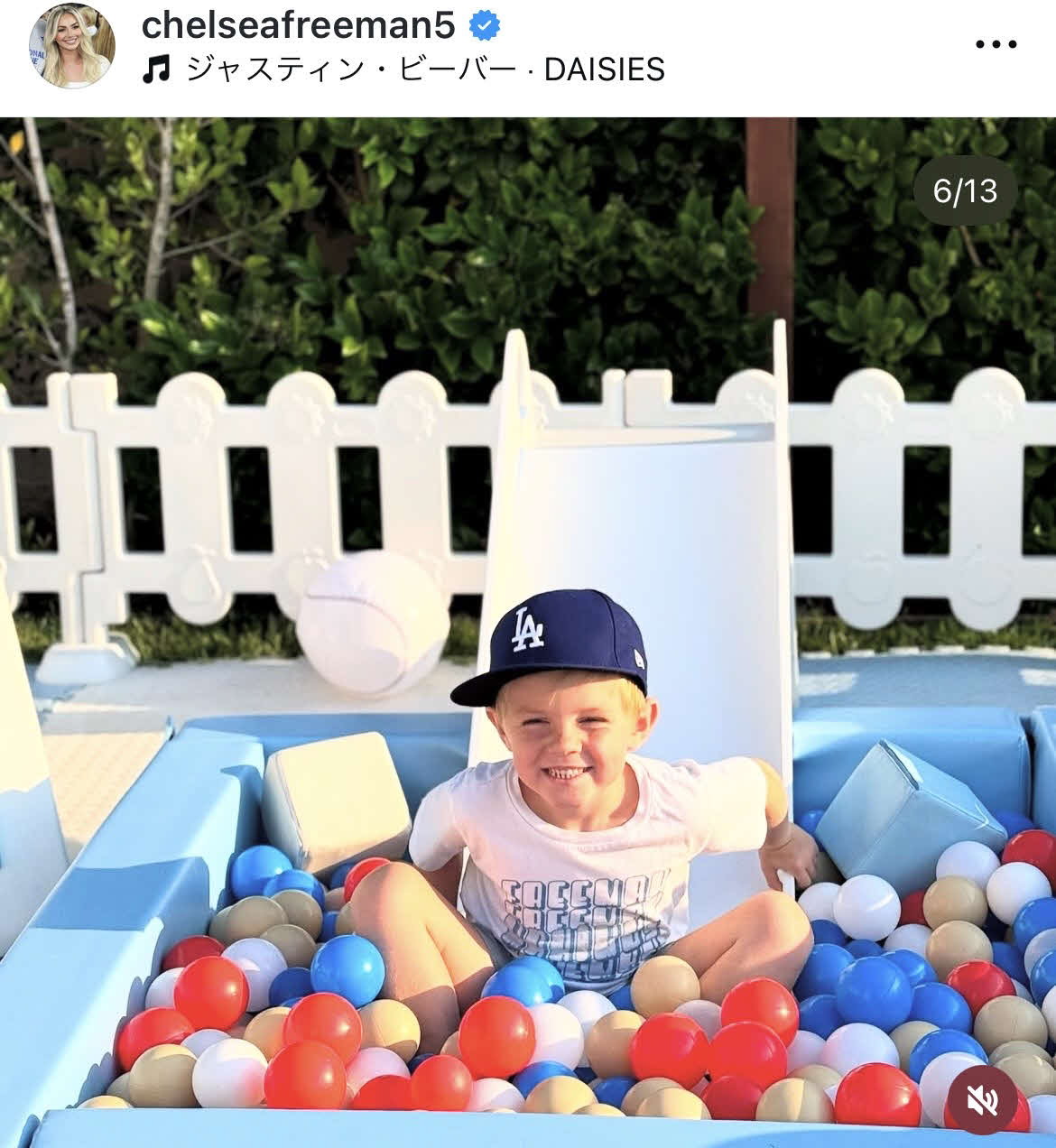 フリーマンの妻チェルシー夫人のインスタグラムから