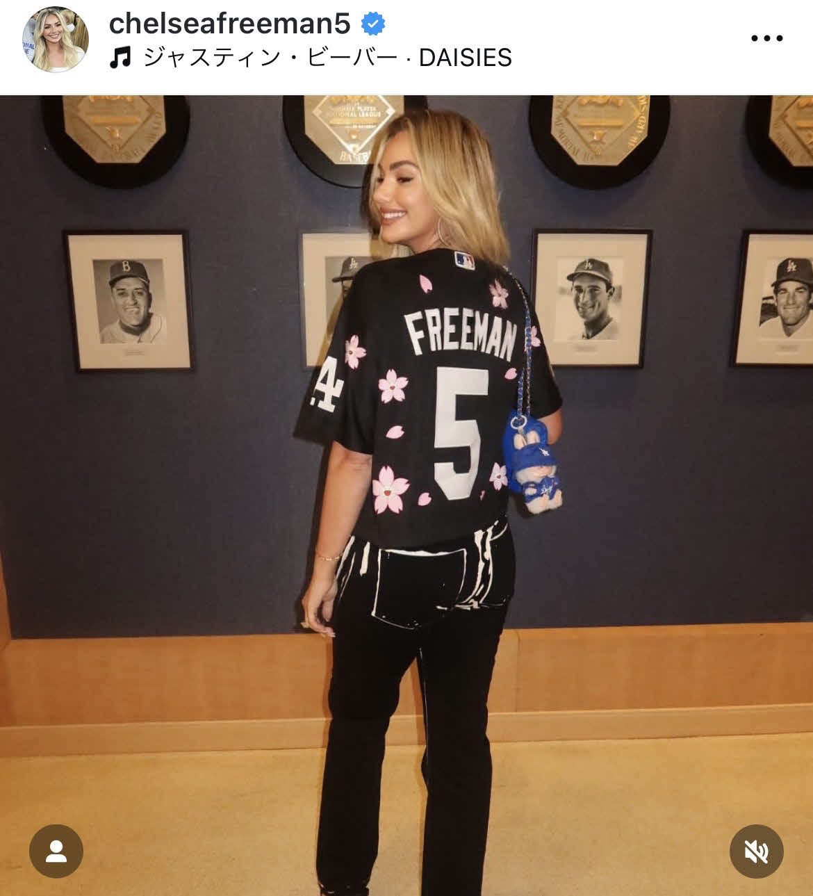 フリーマンの妻チェルシー夫人のインスタグラムから