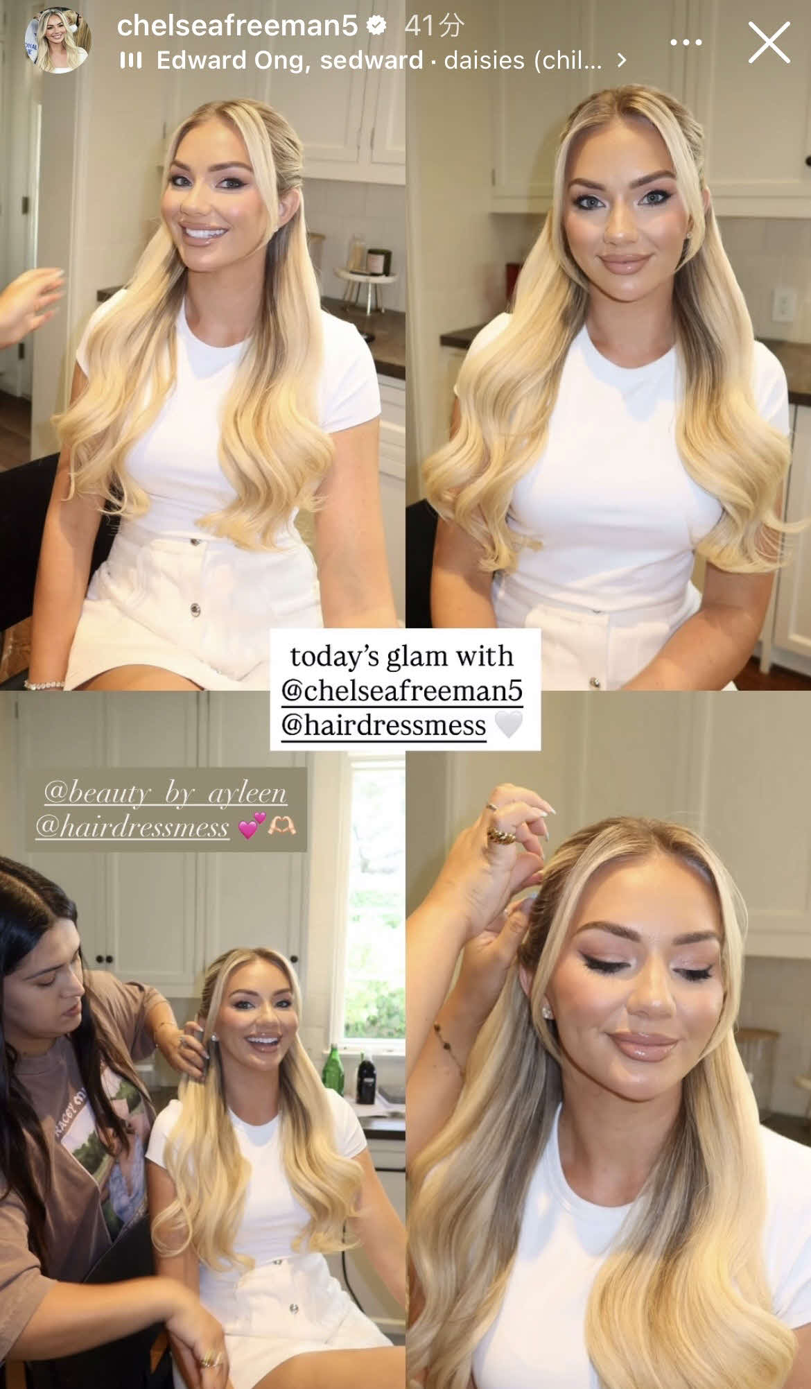 フリーマンの妻チェルシー夫人のインスタグラムから