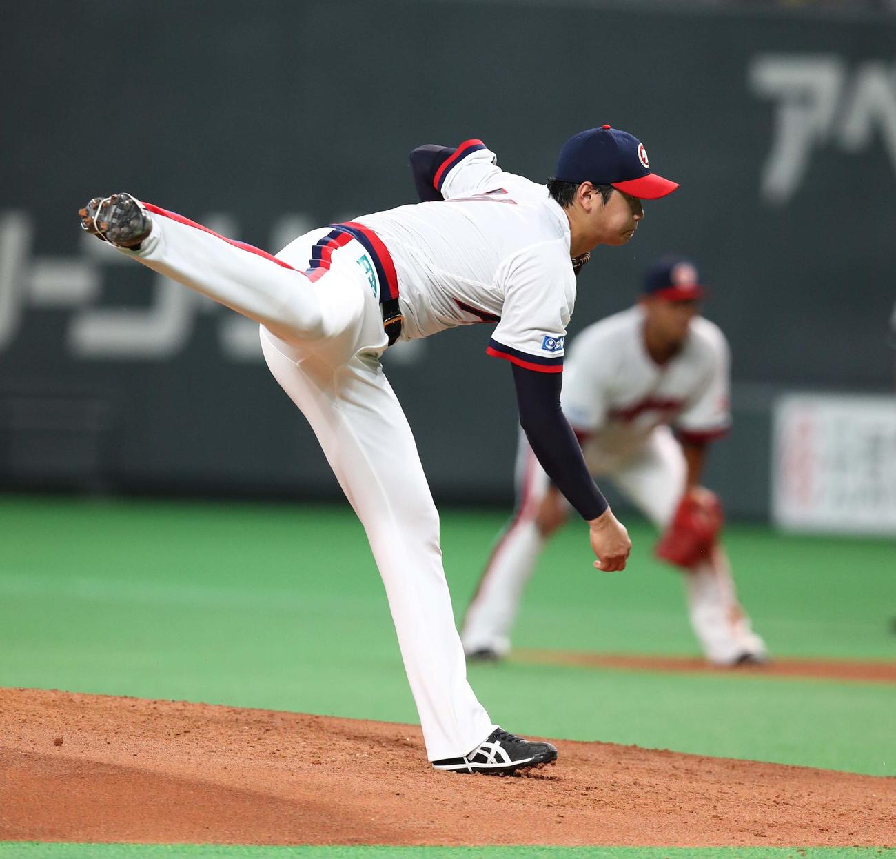 日本ハム対オリックス　3回表、糸井に対して164キロを記録する大谷（2016年9月撮影）
