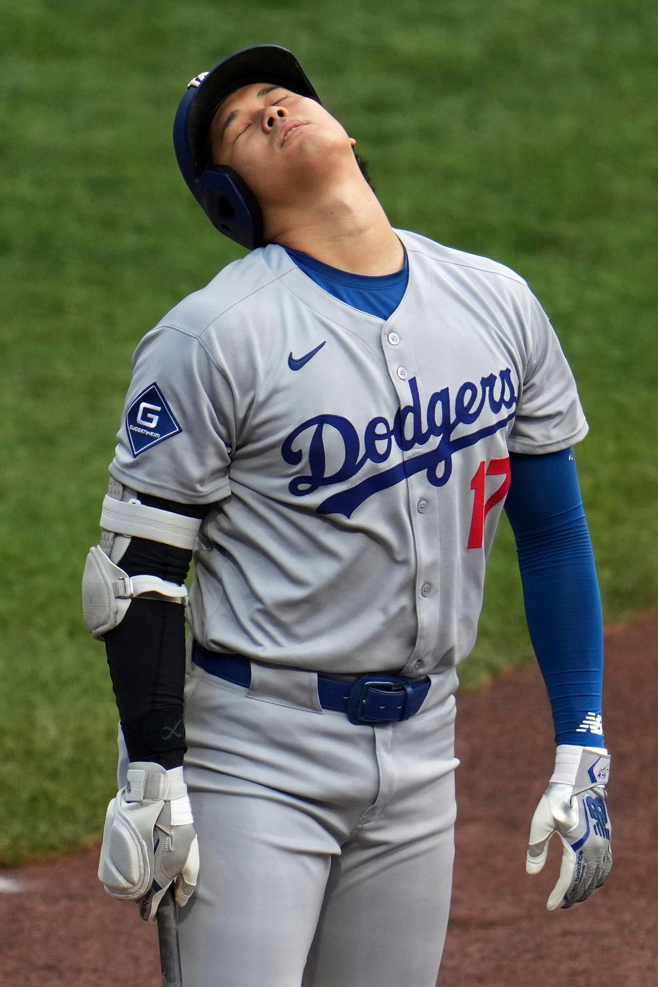 ドジャース大谷翔平はパイレーツ戦の第１打席で三振に倒れた（AP)