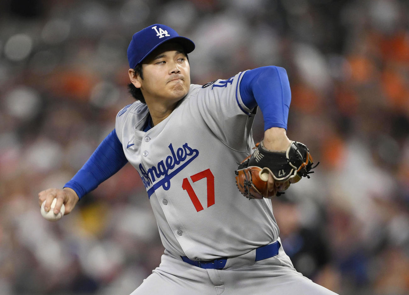 オリオールズ戦に先発登板したドジャース大谷（共同）