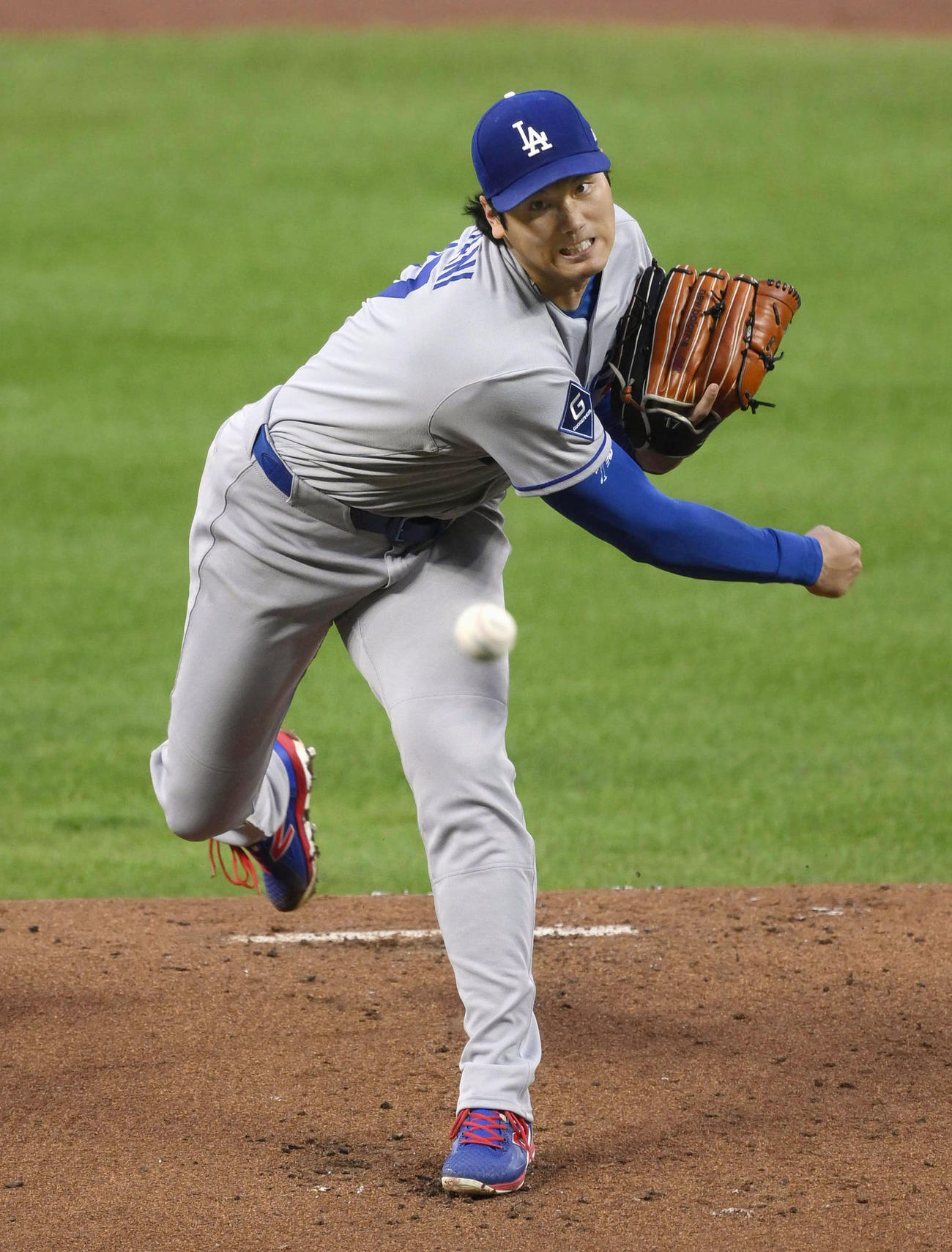 オリオールズ戦に先発登板したドジャース大谷（共同）