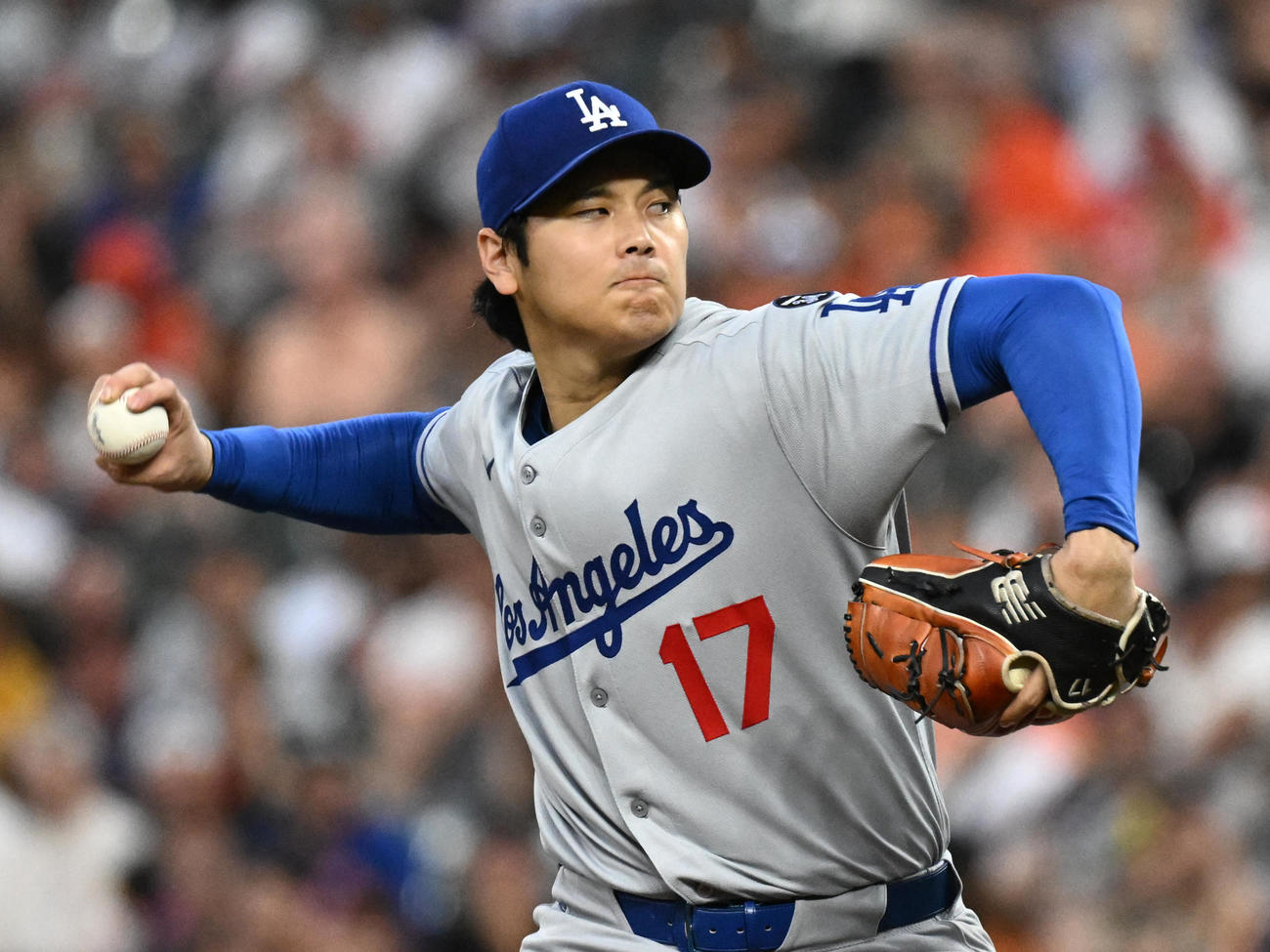 オリオールズ対ドジャース　先発した大谷翔平（James A. Pittman-Imagn Images＝ロイター）