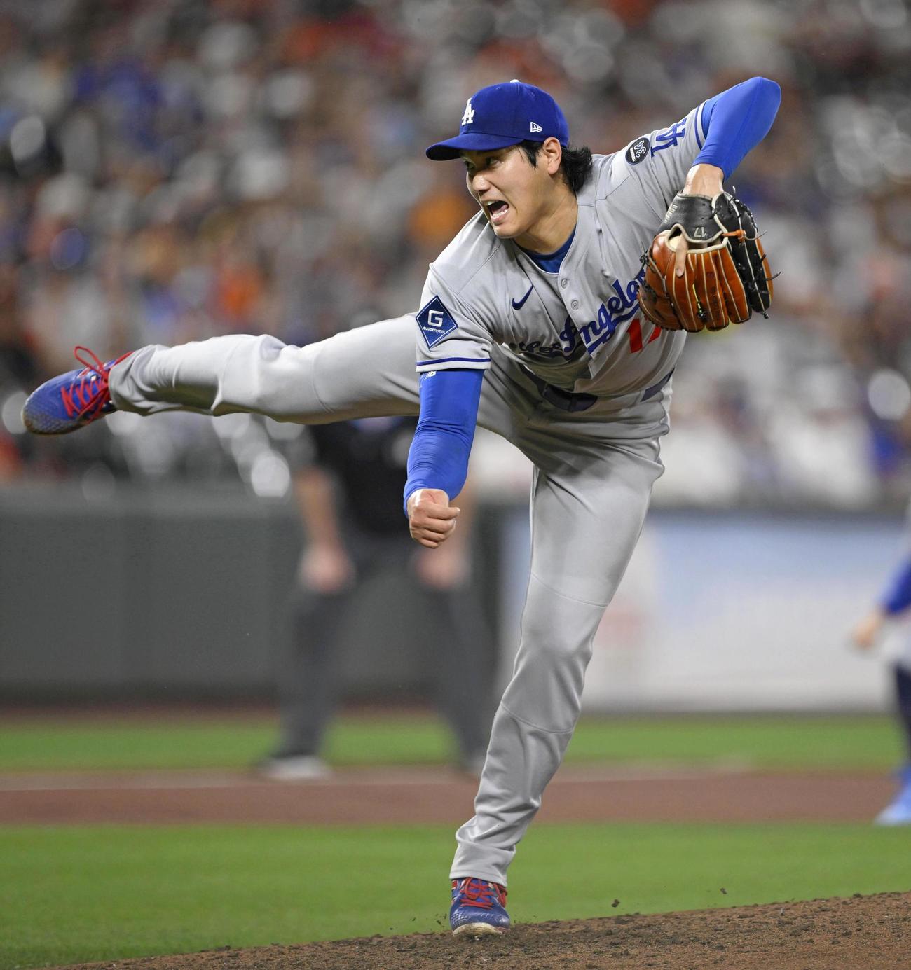 オリオールズ戦に先発登板したドジャース大谷（共同）