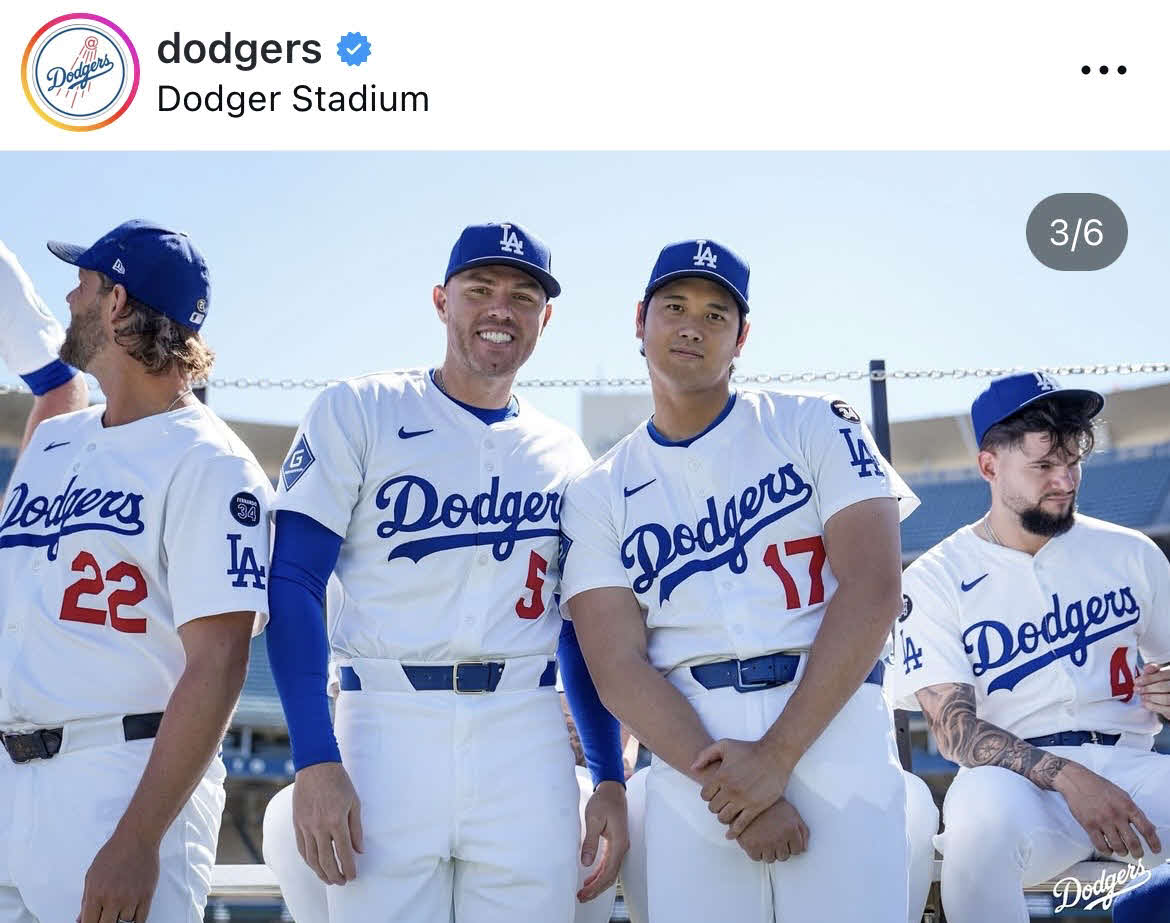 ドジャース公式インスタグラムから