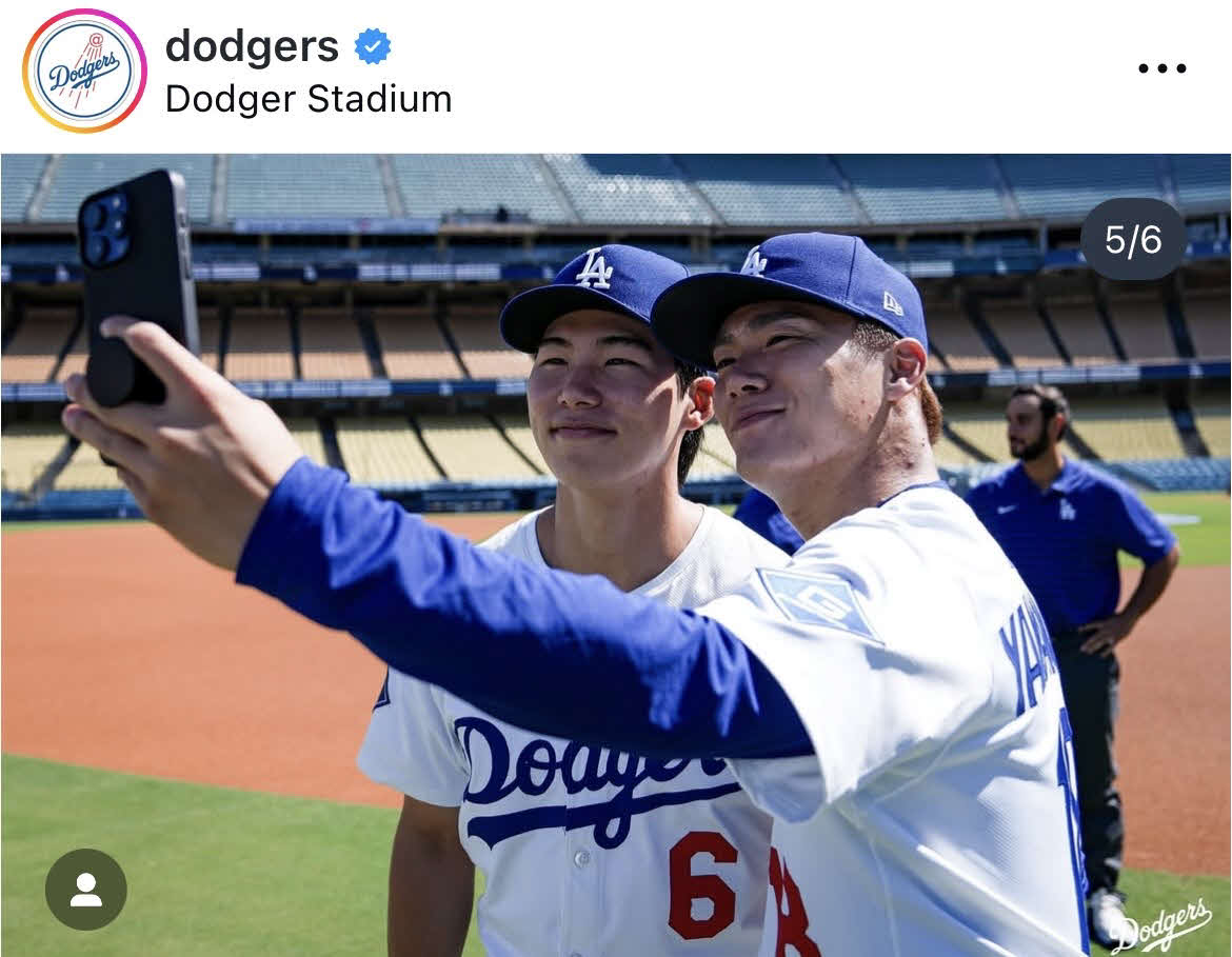 ドジャース公式インスタグラムから