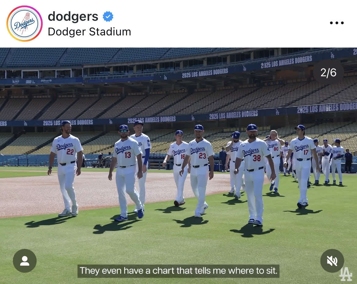 ドジャース公式インスタグラムから