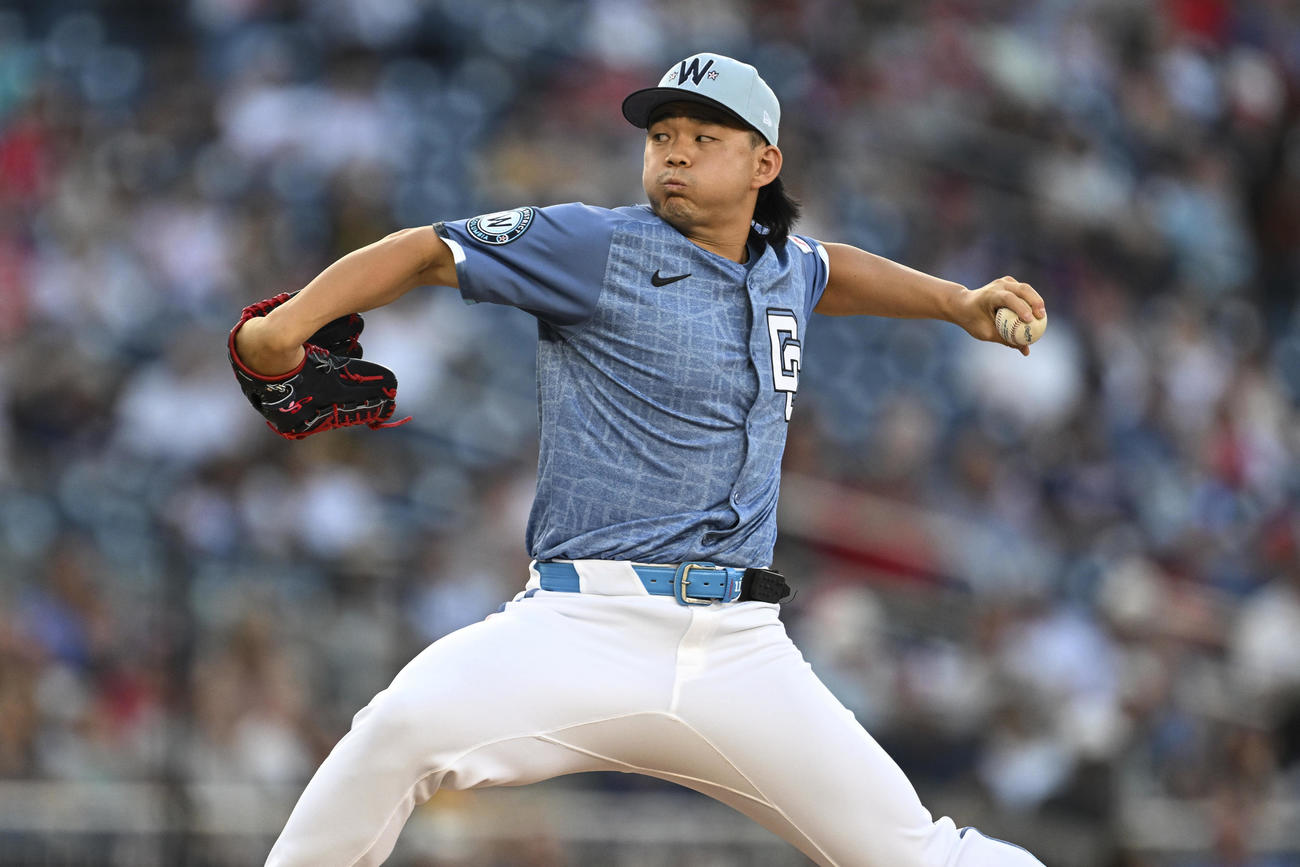 1回1失点で3試合連続失点を喫したナショナルズ小笠原慎之介（AP）