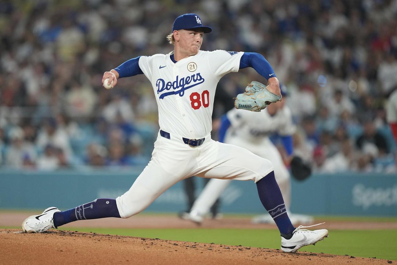 力投するドジャースの2番手、シーハン（AP）