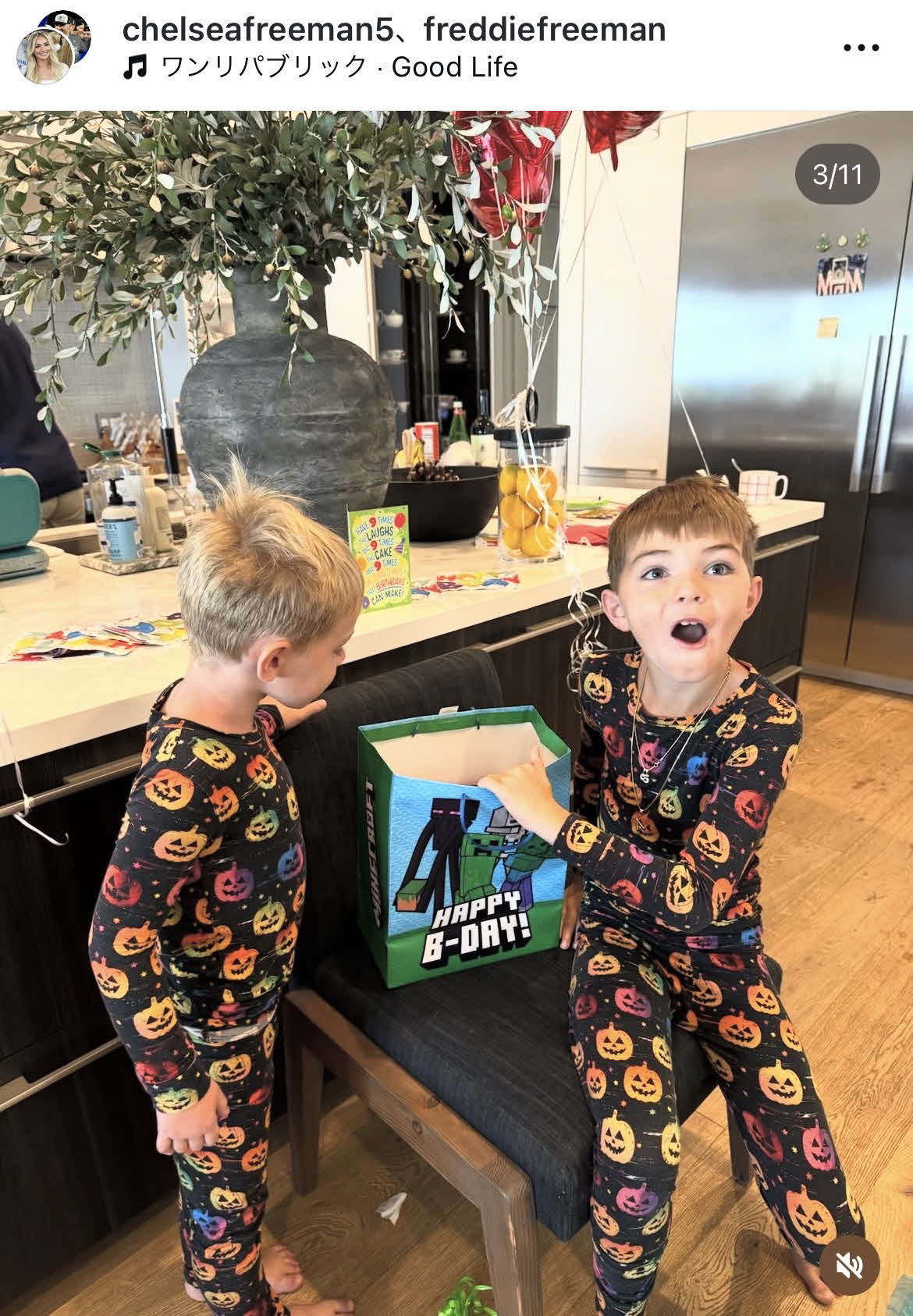 ドジャース・フリーマンの妻、チェルシー夫人のインスタグラムから