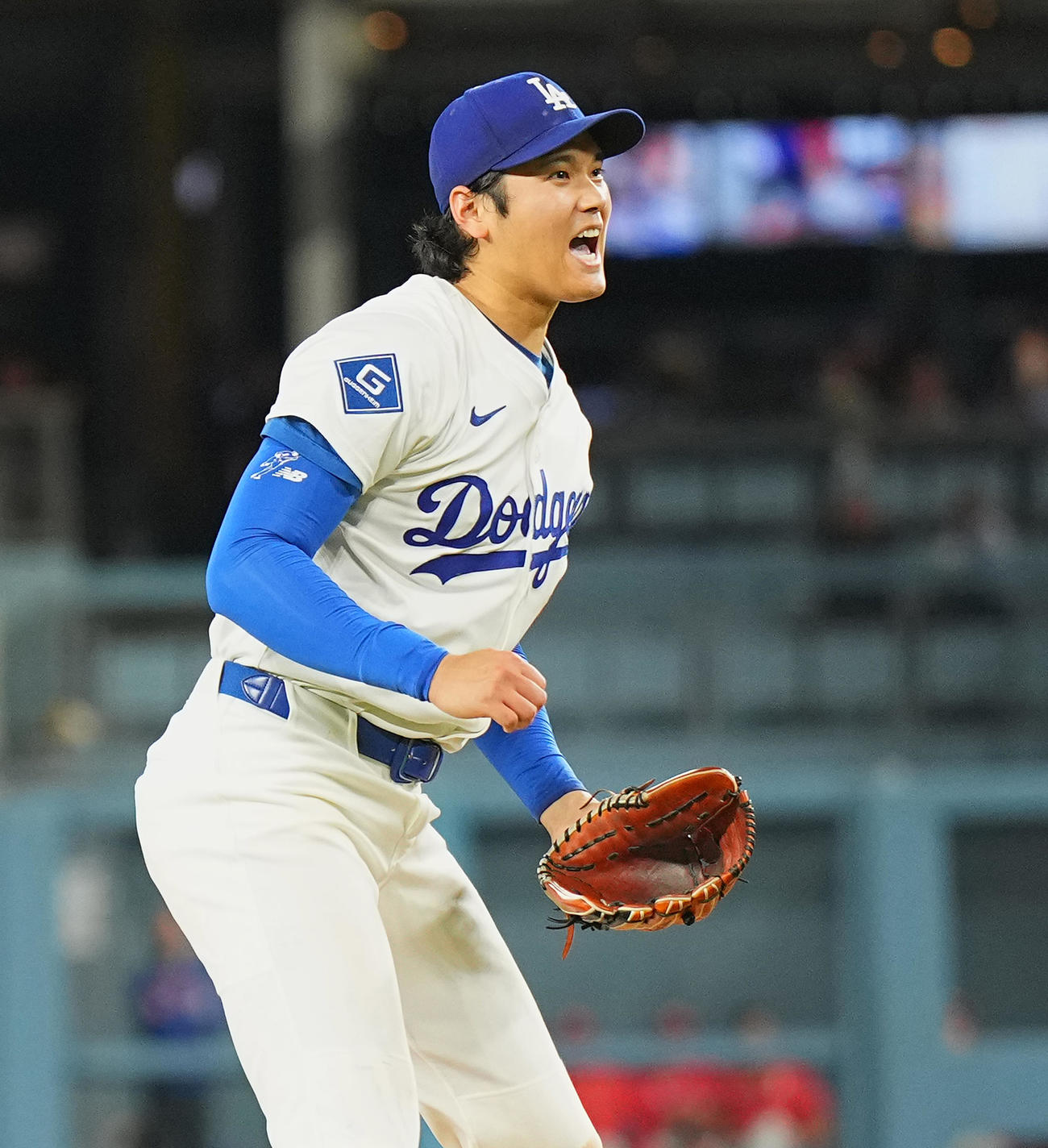 ドジャース対フィリーズ　フィリーズ戦に先発し、5回を無安打無失点に抑えた大谷（撮影・菅敏）