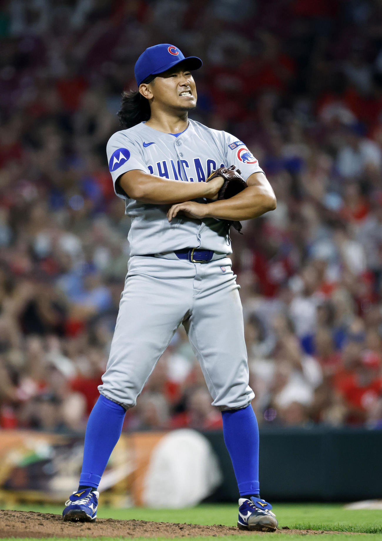 レッズ戦の5回、フリードルに同点打を許したカブス今永昇太（共同）