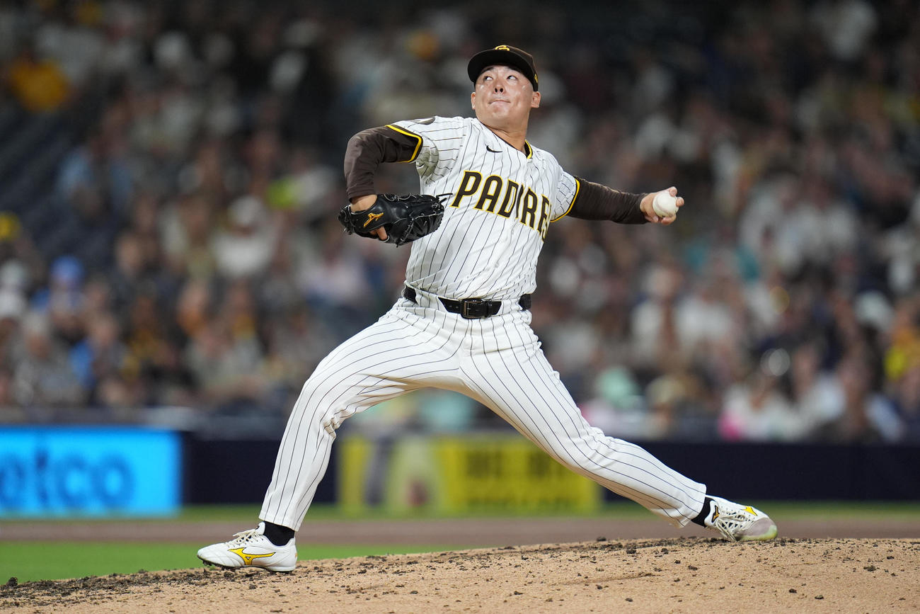 ブルワーズ戦に登板したパドレス松井裕樹（AP）