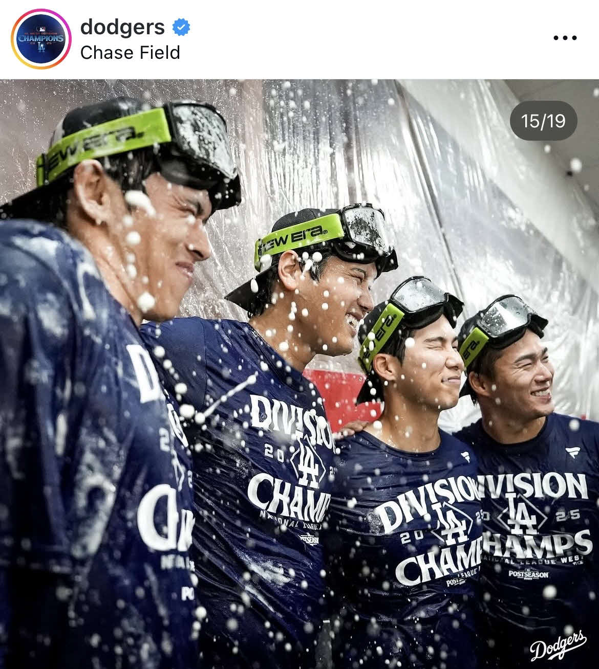 ドジャース公式インスタグラムから