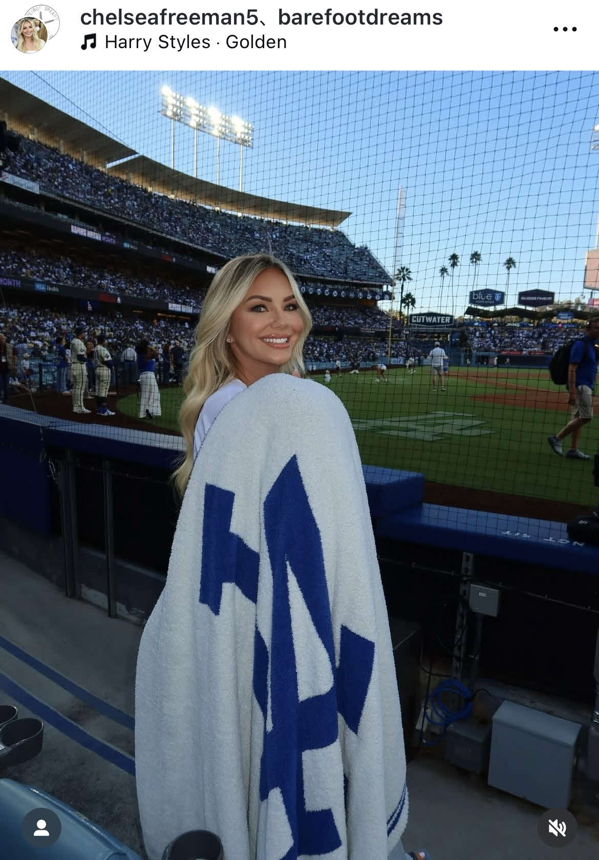 フリーマンの妻チェルシー夫人のインスタグラムから