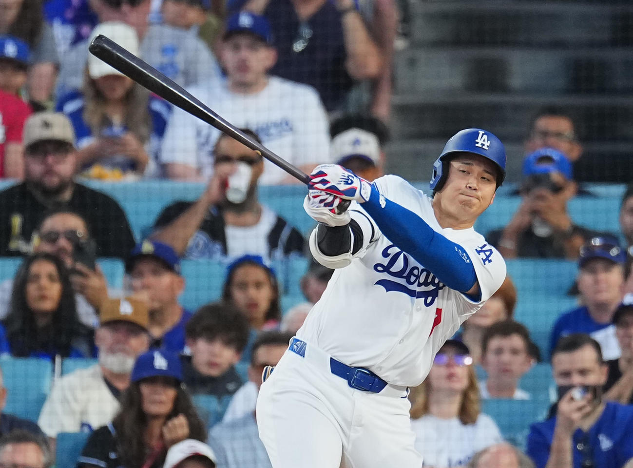 ドジャース対レッズ　1回裏ドジャース無死、一ゴロに倒れる大谷（撮影・菅敏）