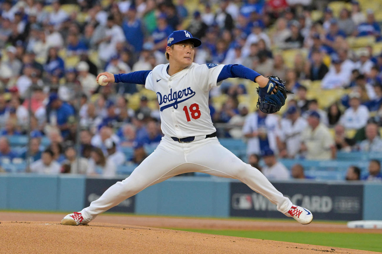 レッズ戦に先発したドジャース山本由伸（ロイター）