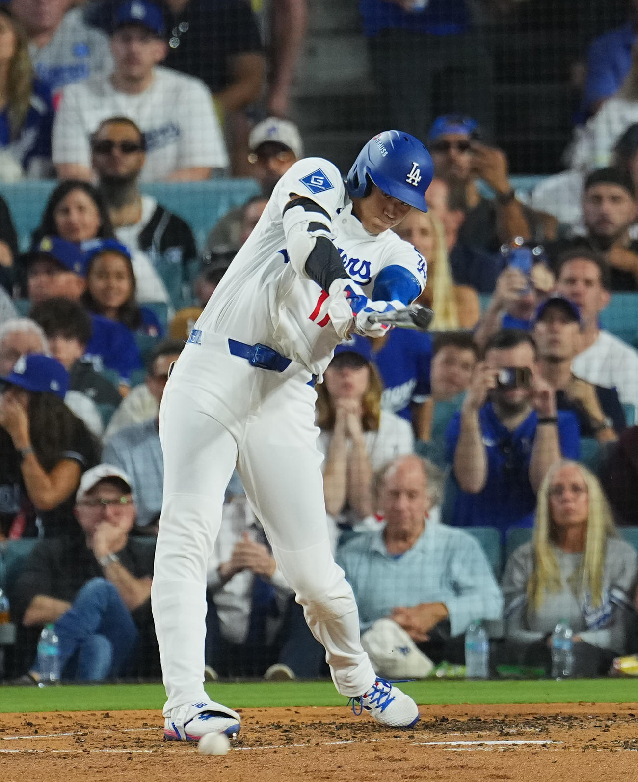 ドジャース対レッズ　3回裏ドジャース無死二塁、二ゴロに倒れる大谷（撮影・菅敏）