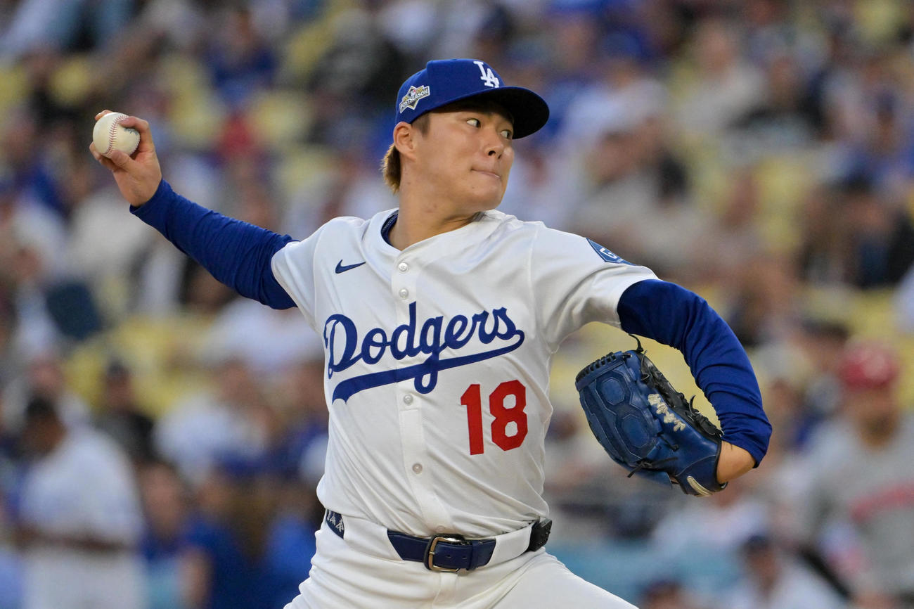 レッズ戦に先発したドジャース山本由伸（ロイター）