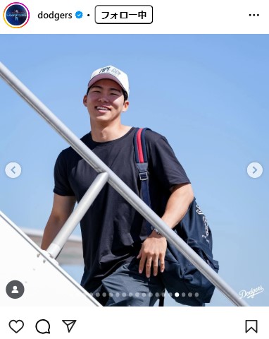 ドジャースの公式インスタグラムから