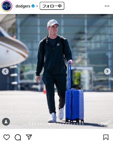 ドジャースの公式インスタグラムから