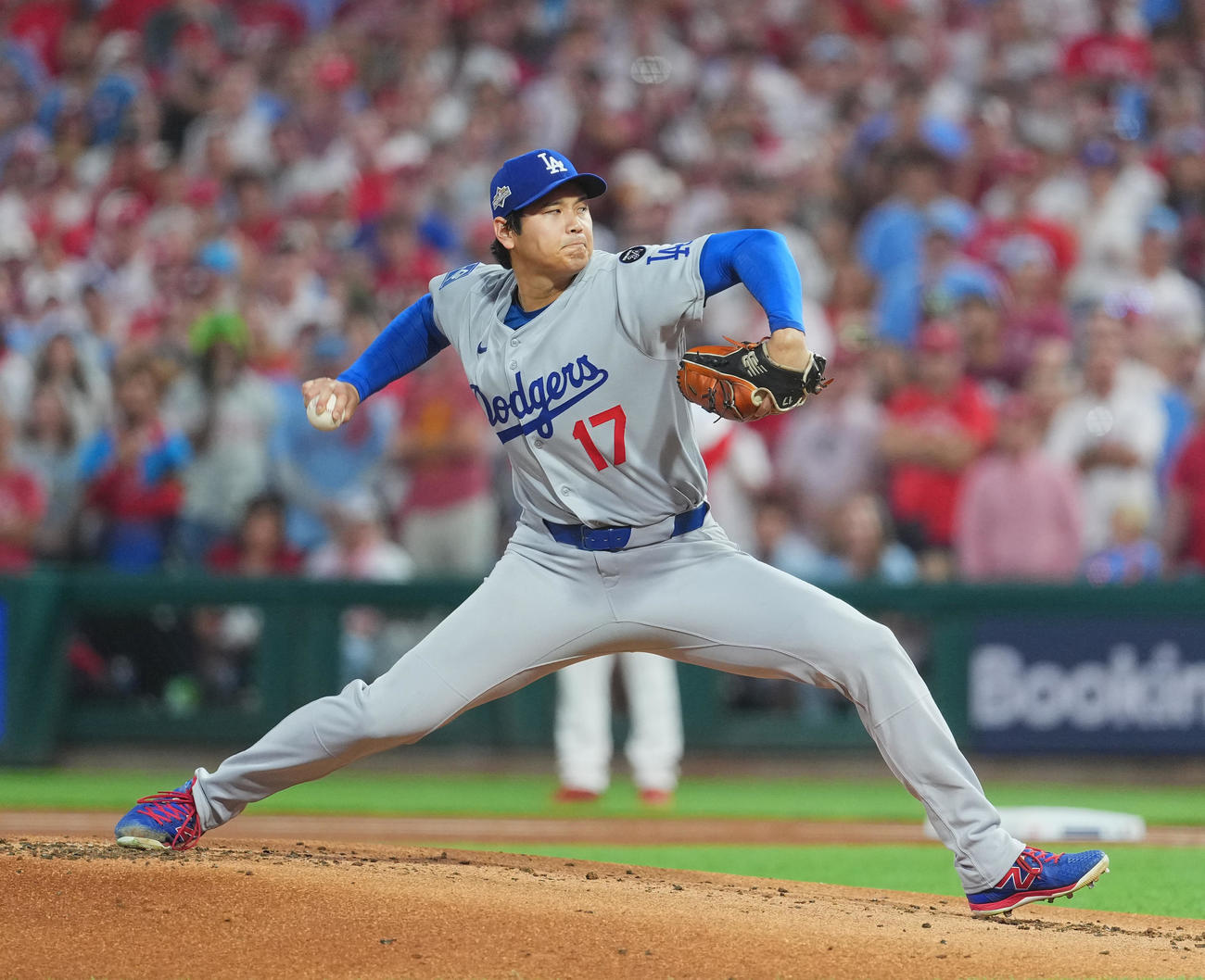 地区シリーズ・フィリーズ対ドジャース　ドジャース先発の大谷（撮影・菅敏）