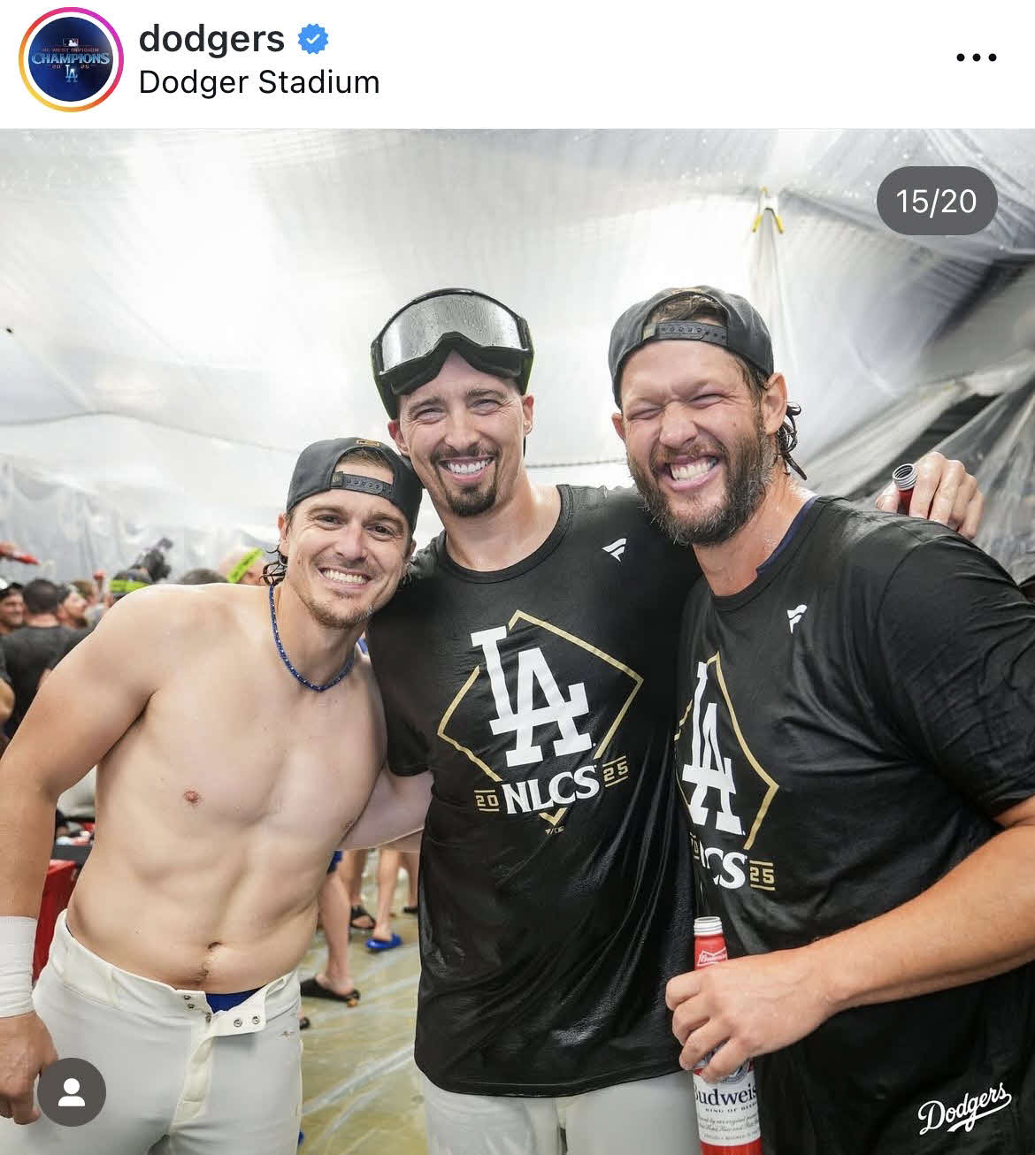 ドジャース公式インスタグラムから