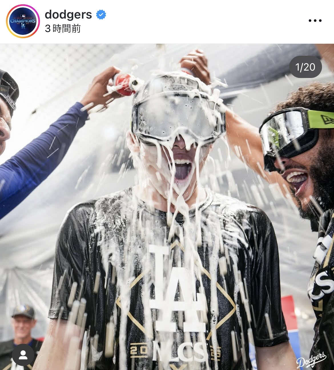 ドジャース公式インスタグラムから