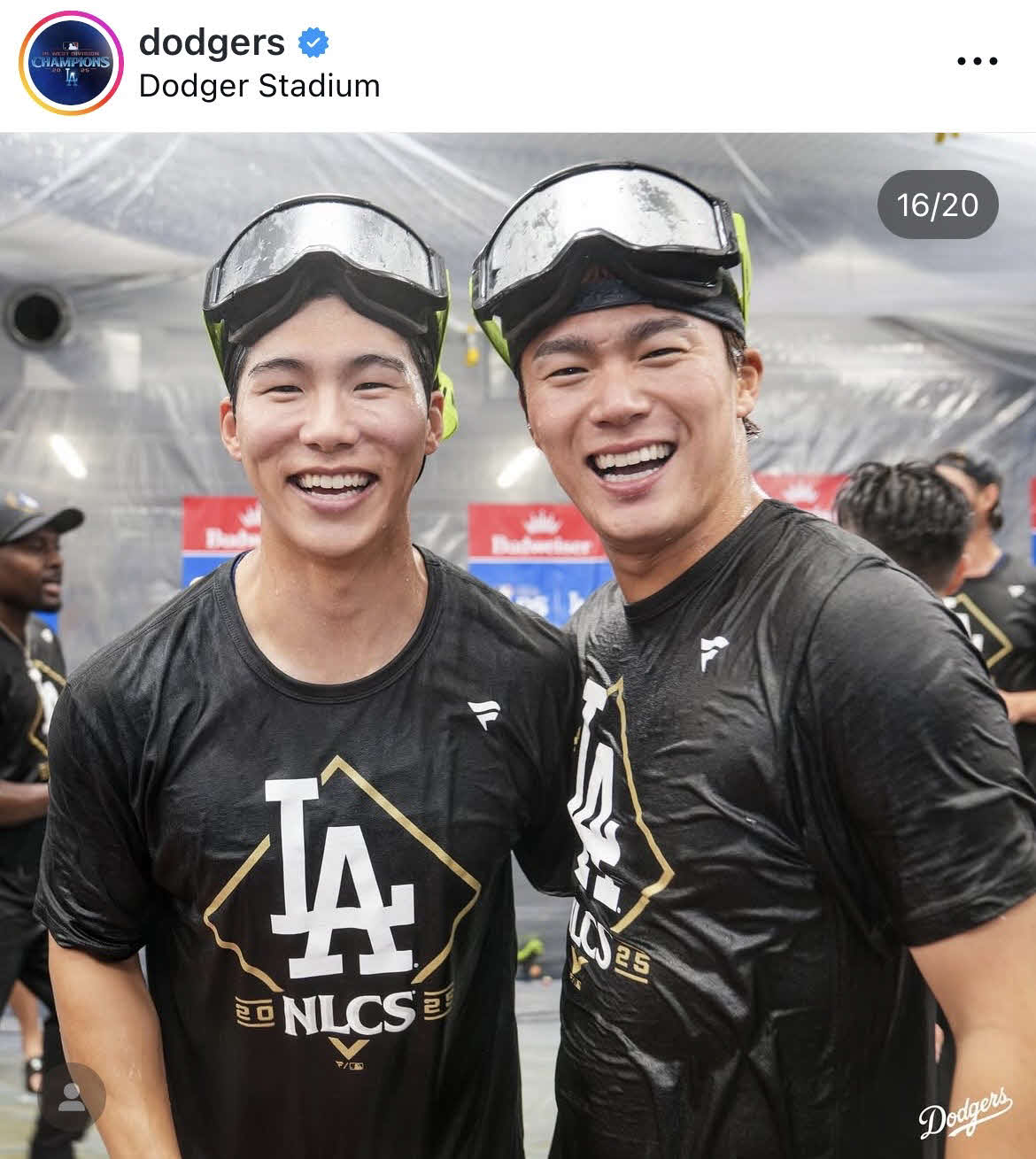 ドジャース公式インスタグラムから