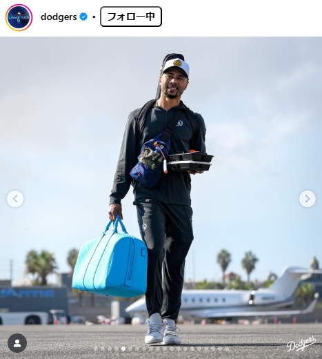ドジャースのインスタグラムから