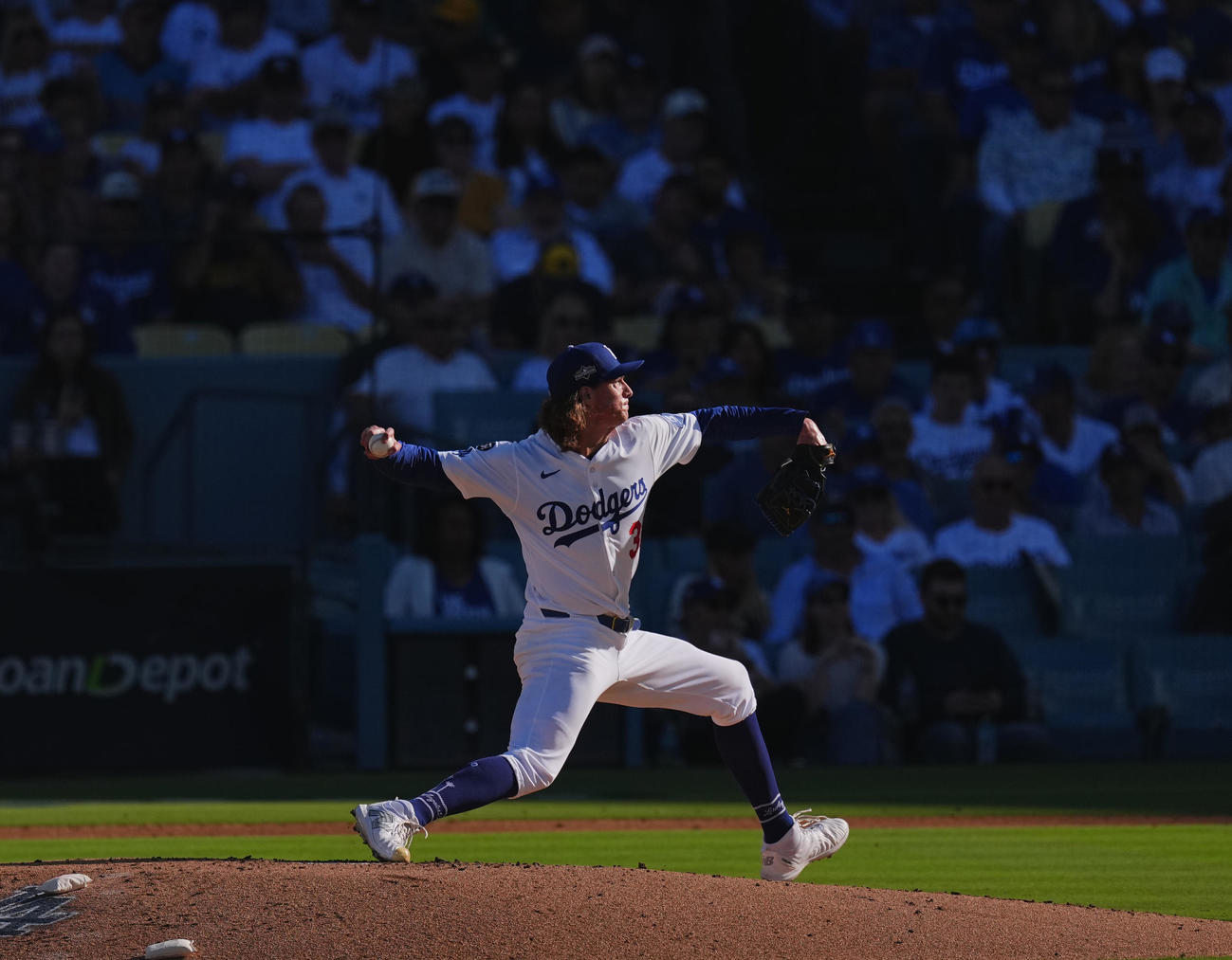 ドジャース対ブルワーズ　ドジャース先発のグラスノー（撮影・菅敏）