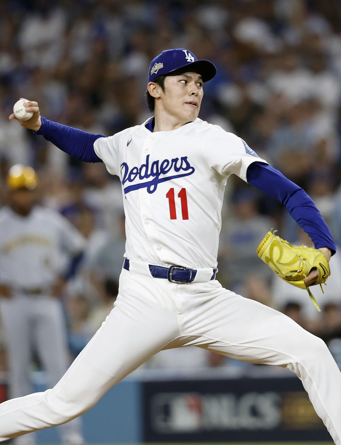ブルワーズ戦の9回に登板したドジャース佐々木（共同）