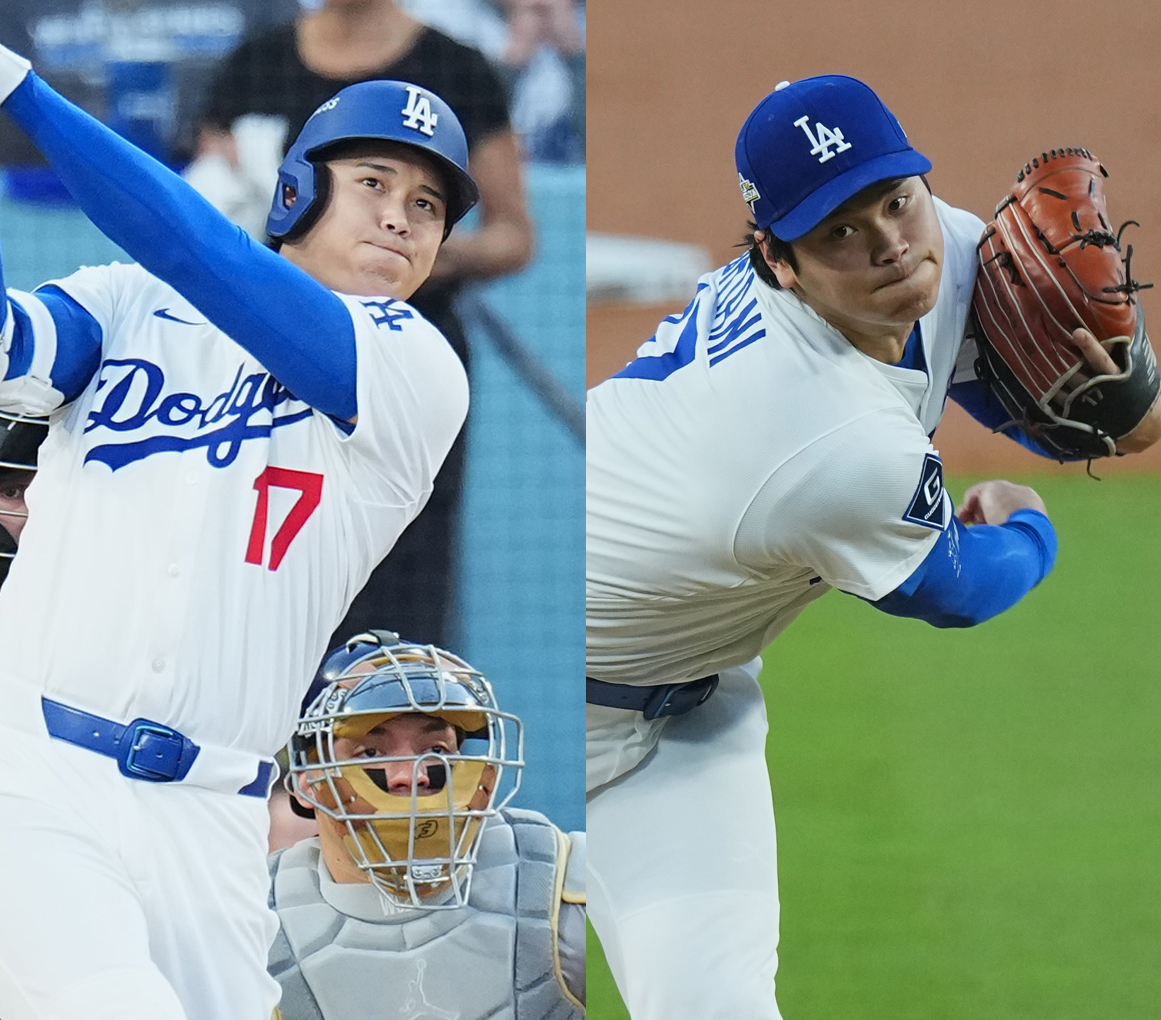 ナ・リーグ優勝決定シリーズ第4戦　ブルワーズ戦に二刀流で出場したドジャース大谷翔平（撮影・菅敏）