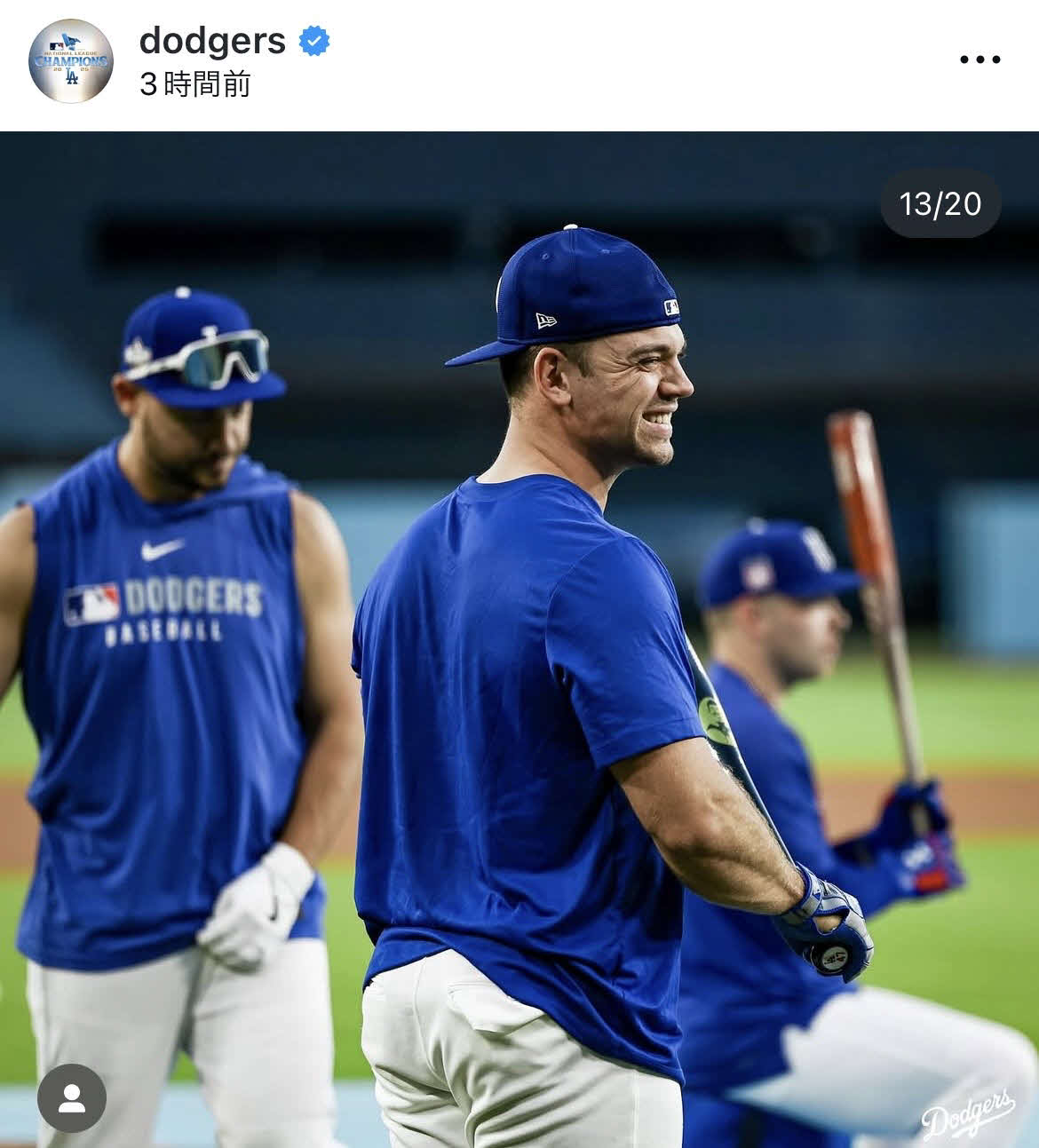 ドジャース公式インスタグラムから