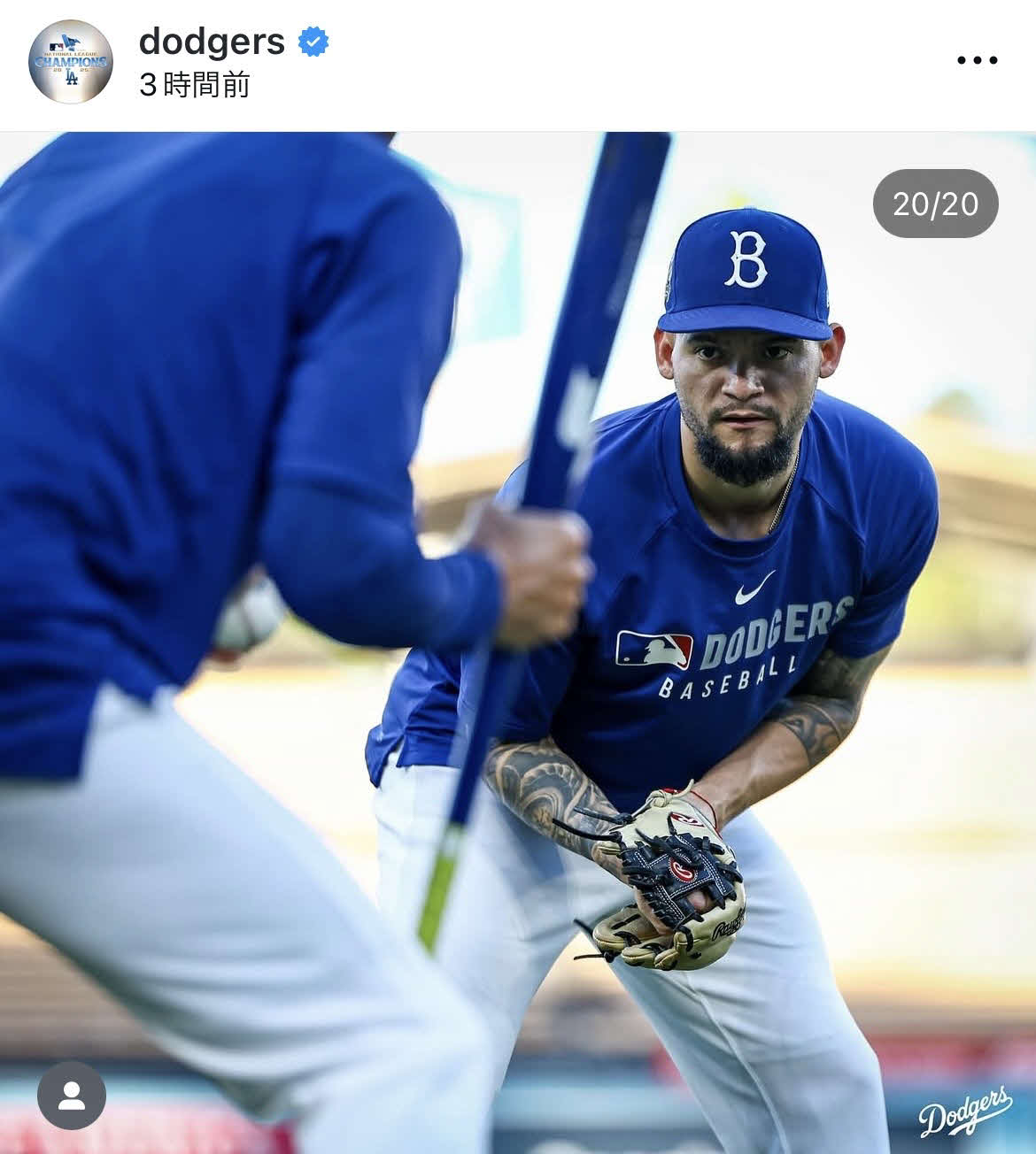 ドジャース公式インスタグラムから
