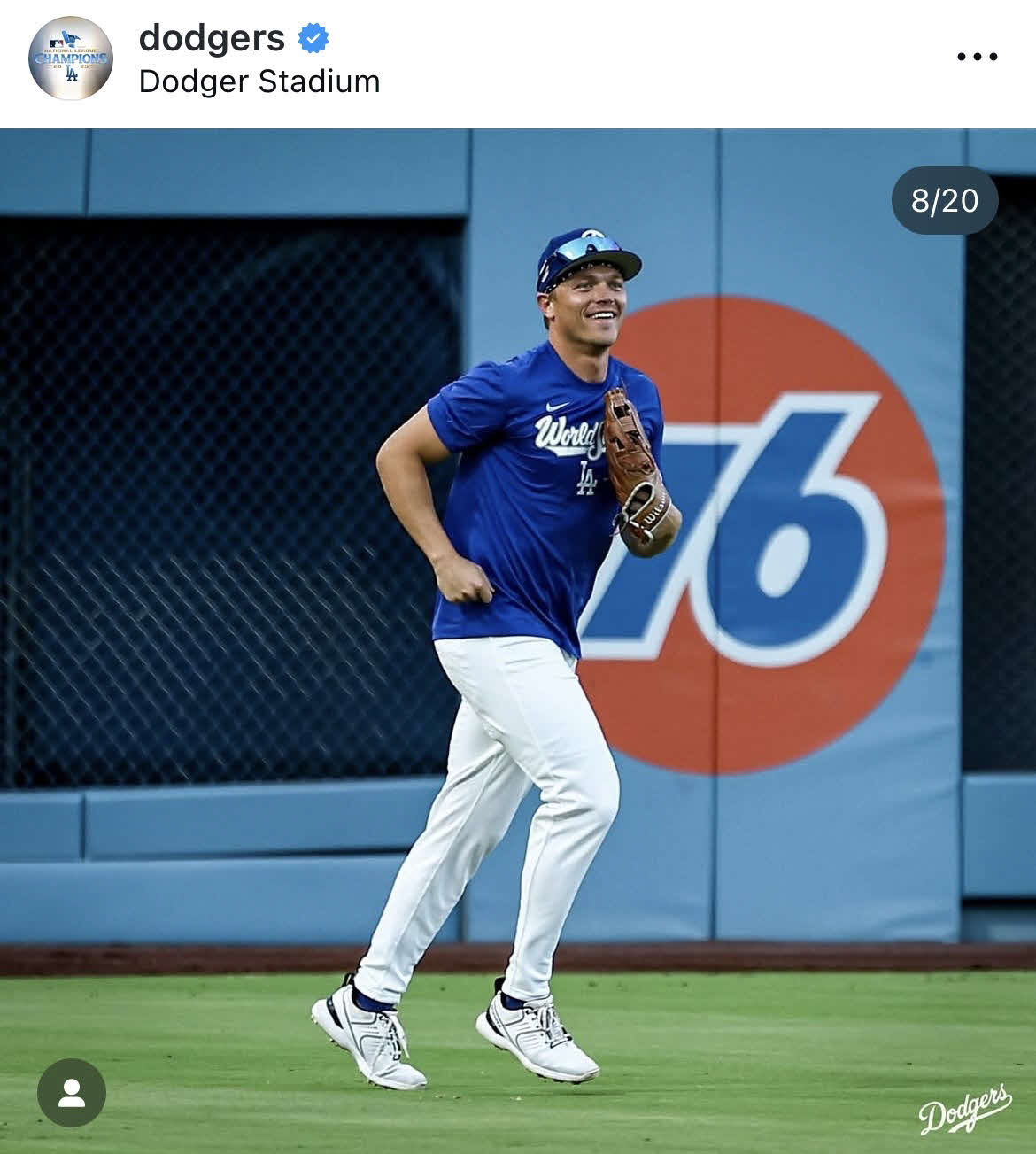ドジャース公式インスタグラムから