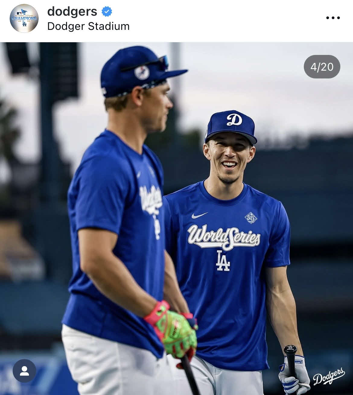 ドジャース公式インスタグラムから