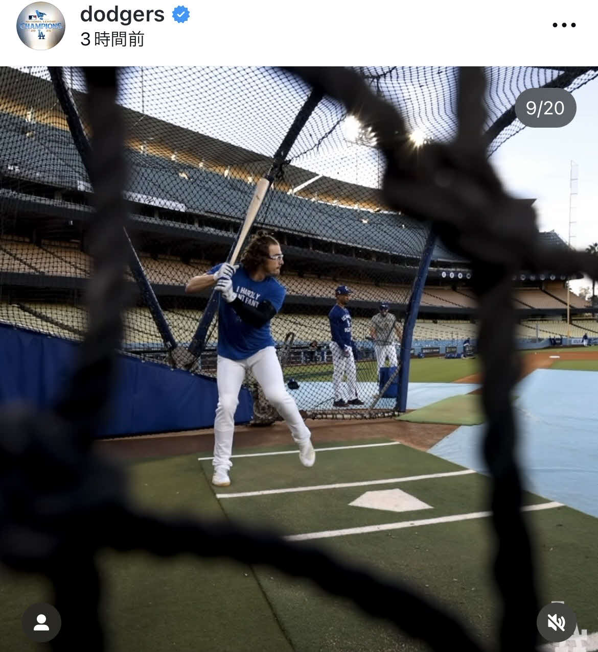 ドジャース公式インスタグラムから