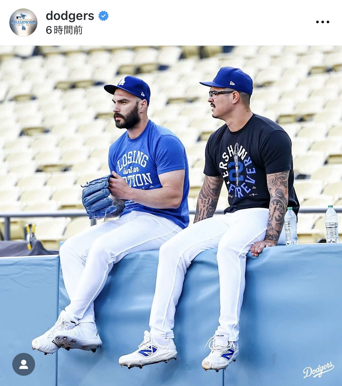 ドジャース公式インスタグラムから