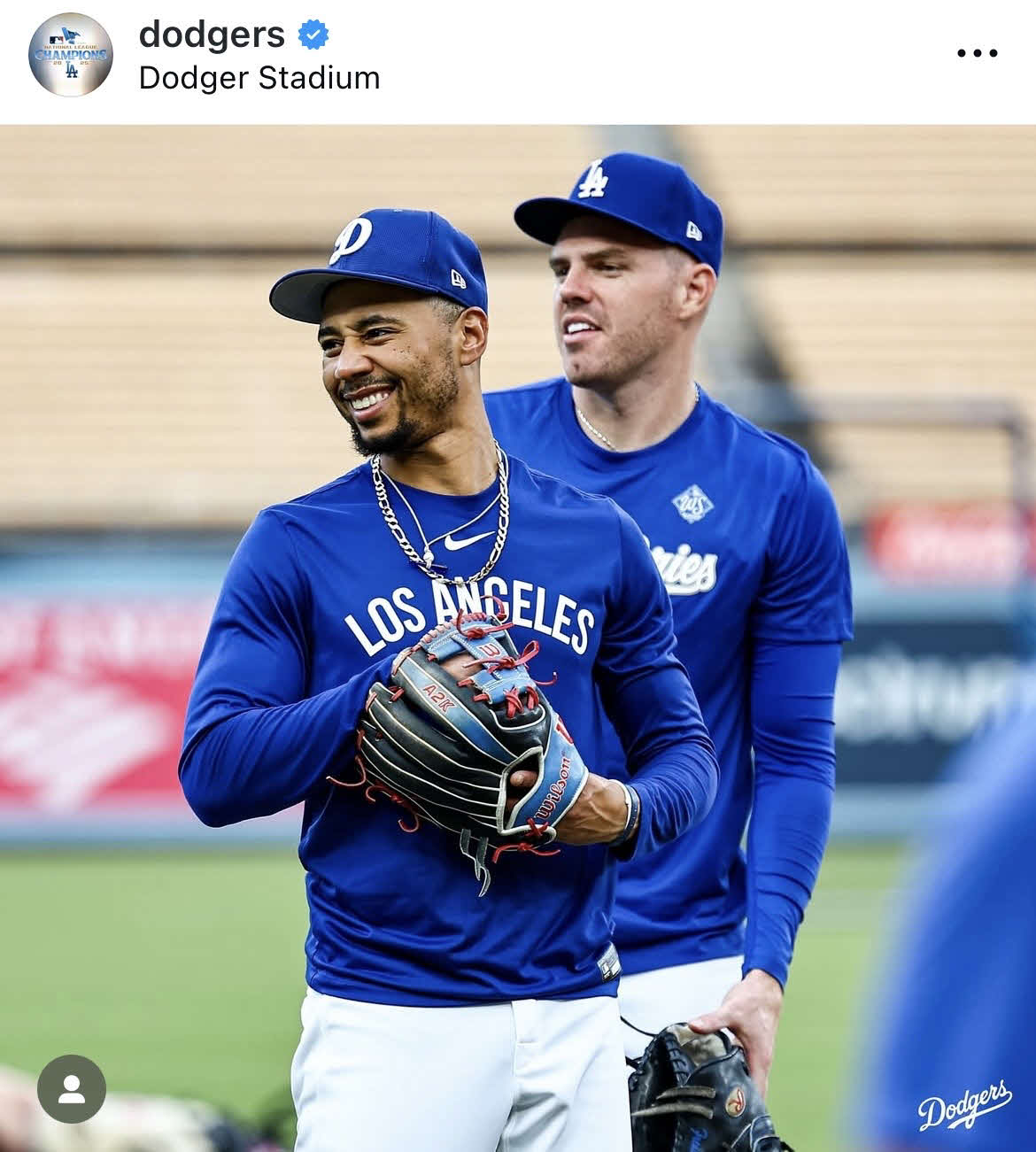 ドジャース公式インスタグラムから