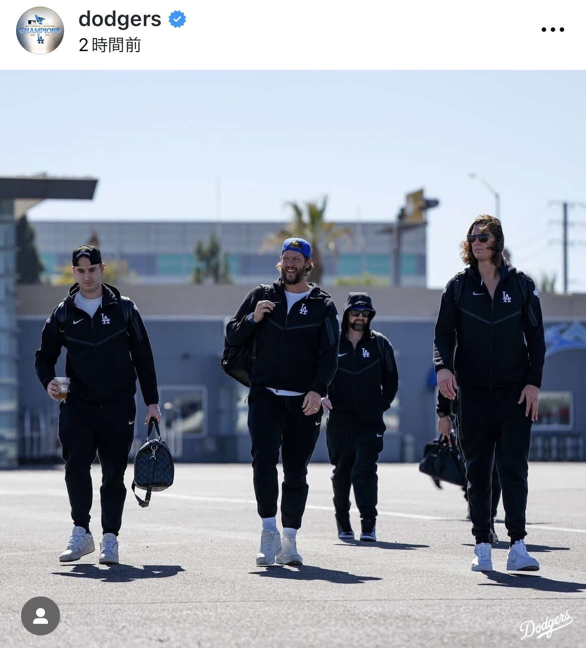 ドジャース公式インスタグラムから