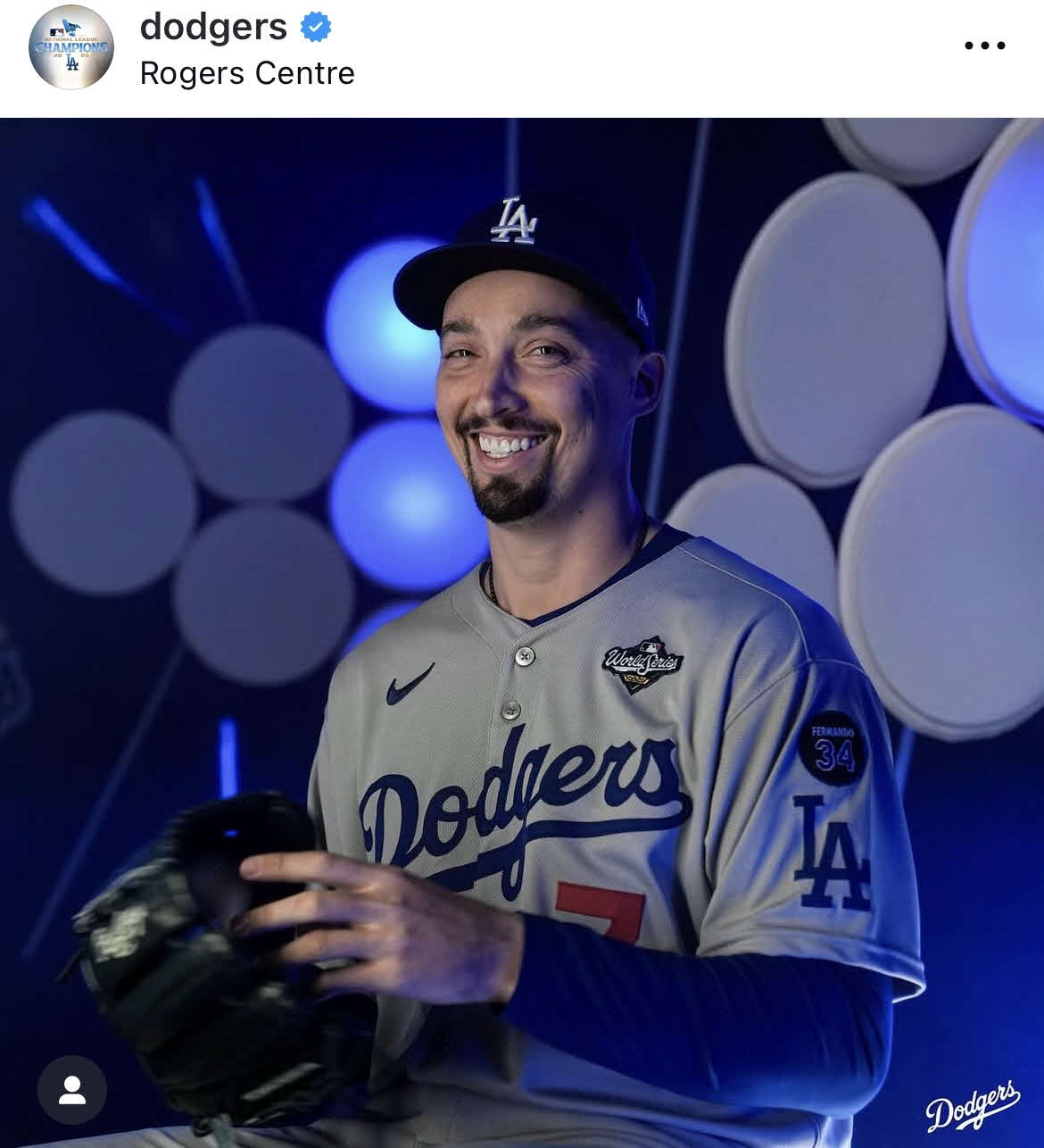 ドジャース公式インスタグラムから