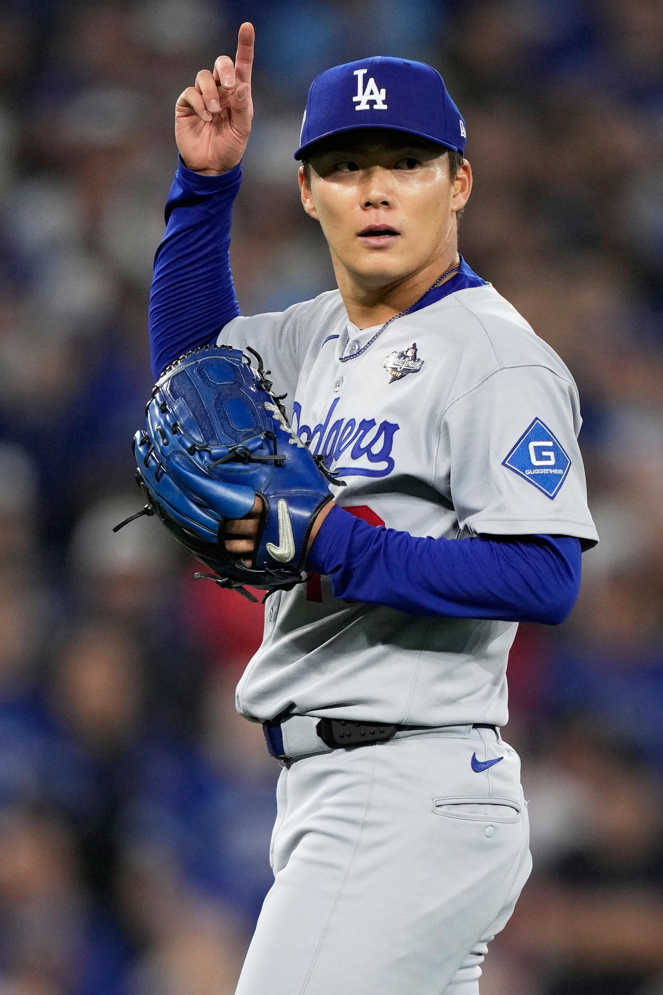 ブルージェイズ戦に先発したドジャース山本由伸（AP)